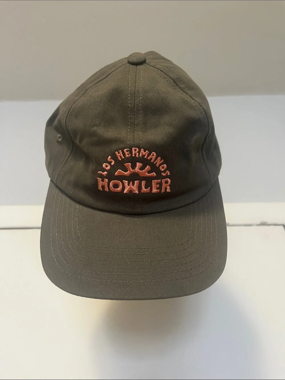 Howler Brothers Olive Green Baseball Cap with Rust Embroidery